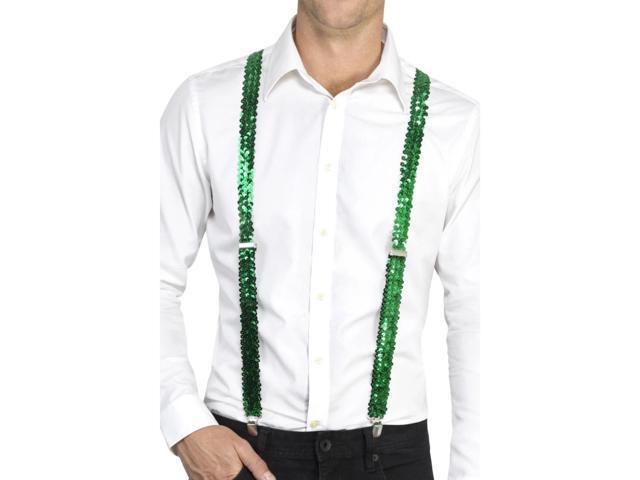 40' Green Sequin Unisex Adult Halloween Braces Costume Accessory - One Size