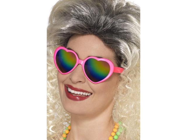17' Pink 1980's Style Unisex Adult Halloween Heart Specs Costume Accessory - One Size