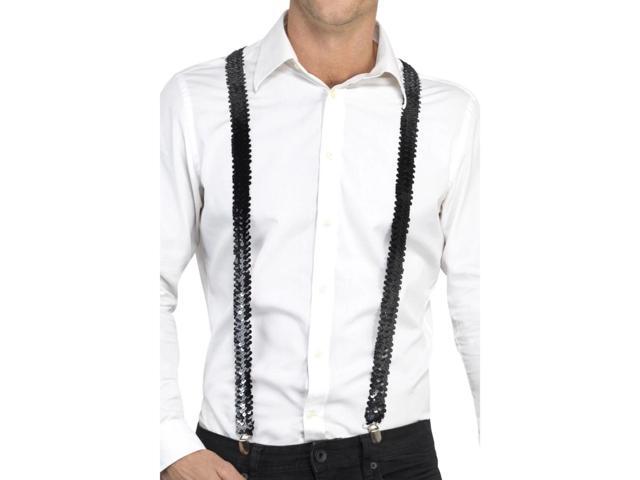 40' Black Sequin Unisex Adult Halloween Braces Costume Accessory - One Size