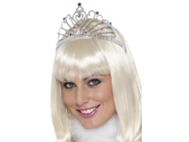 12' Silver Fan Design Fairies Women Adult Halloween Tiara Costume Accessory - One Size