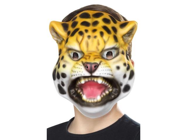 21' Yellow and Black Unisex Child Halloween Leopard Mask Costume Accessory - One Size