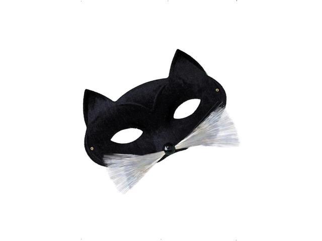 17' Black and White Cat Women Adult Halloween Eyemask Costume Accessory - One Size