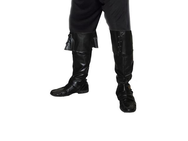 42' Black Pirate Deluxe Men Adult Halloween Boot Covers Costume Accessory - One Size