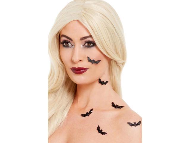 Black Halloween 3D Bat Unisex Adult Halloween Stickers Costume Accessory