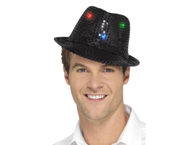 33' Black Sequin Trilby Unisex Adult Halloween Hat Costume Accessory - One Size