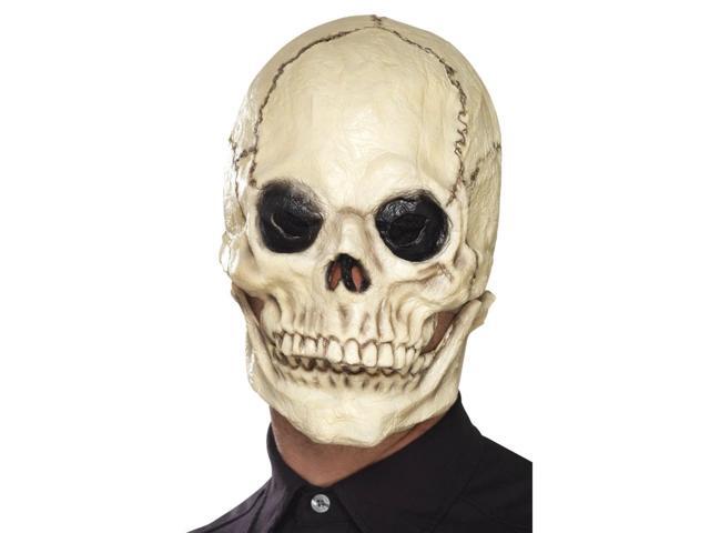 36' White and Black Skull Unisex Adult Halloween Mask Costume Accessory - One Size