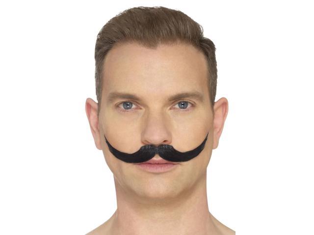 19' Black Hand Knotted English Men Adult Halloween Moustache Costume Accessory - One Size