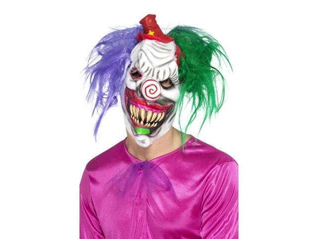 40' White and Red Kolorful Killer Klown Men Adult Halloween Mask - One Size