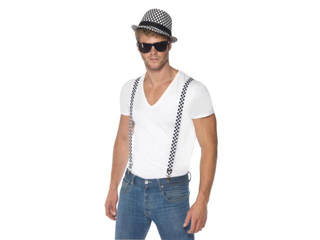 44' Black and White 1980's Style Ska Men Adult Halloween Two Tone Instant Kit Costume Accessory - One Size