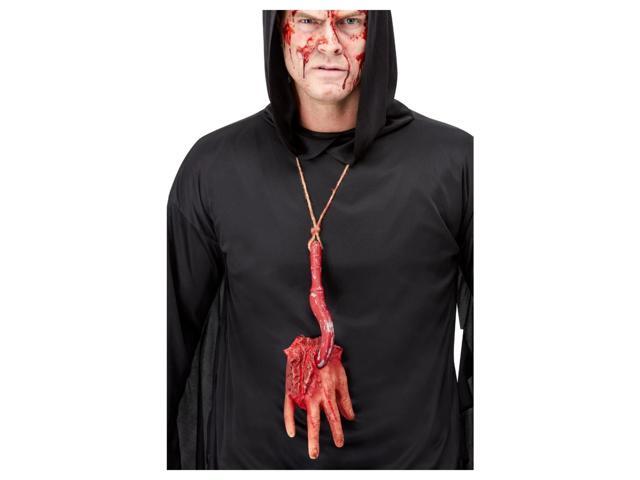 Beige and Red Severed Hand Unisex Adult Halloween Necklace Costume Accessory - One Size