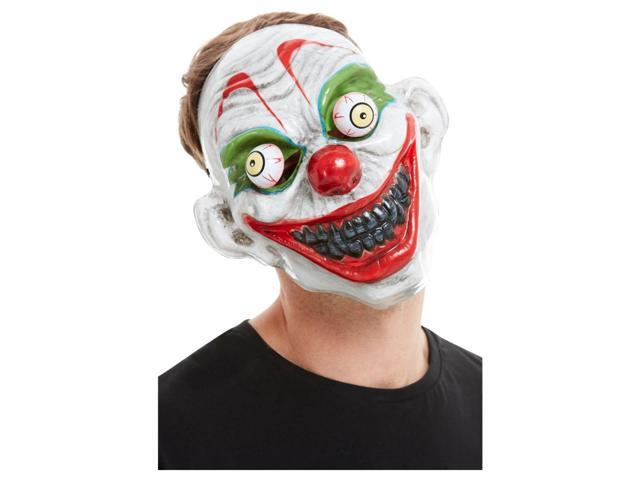 White and Red Men Adult Halloween Clown Mask Costume Accessory - One Size