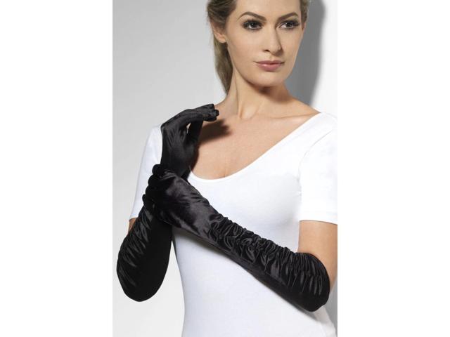 19' Black Long Temptress Women Adult Halloween Gloves Costume Accessory - One Size