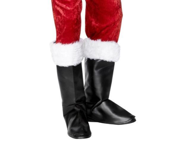 38' Black and White Santa Unisex Adult Christmas Boot Covers Costume Accessory - One Size