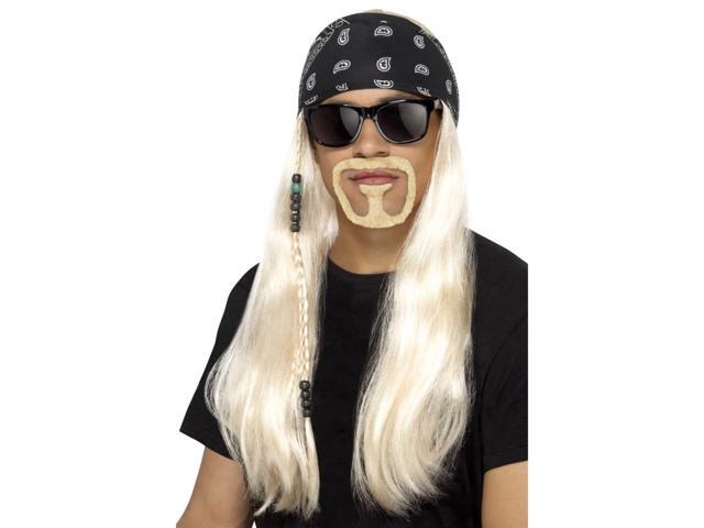 26' Pale Yellow Hard Rocker Kit with Wig Men Adult Halloween Costume Accessory - One Size