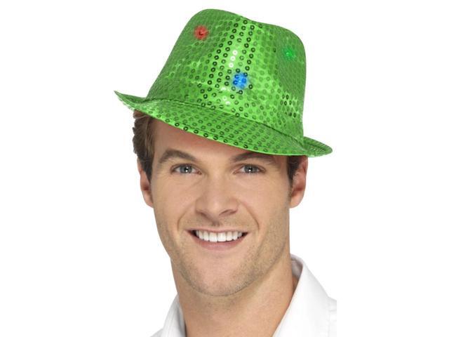 33' Green Sequin Trilby Unisex Adult Halloween Hat Costume Accessory - One Size