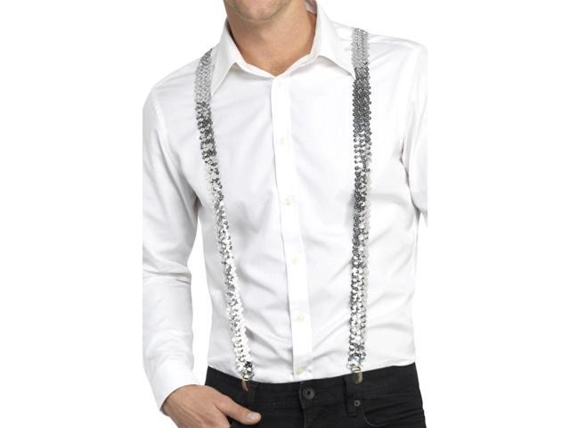 40' Silver Sequin Unisex Adult Halloween Braces Costume Accessory - One Size