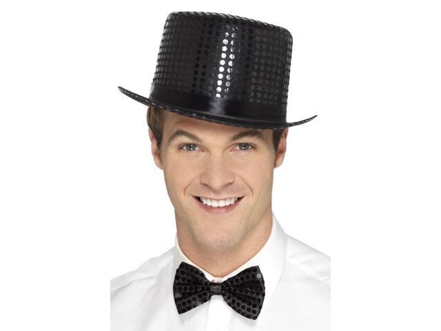 29' Black Sequin Top Unisex Adult Halloween Hat Costume Accessory - One Size