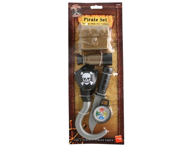 38' Black and Gold Unisex Halloween Pirate Set Costume Accessory - One Size