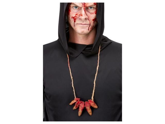 Beige and Red Severed Finger Unisex Adult Halloween Necklace Costume Accessory - One Size