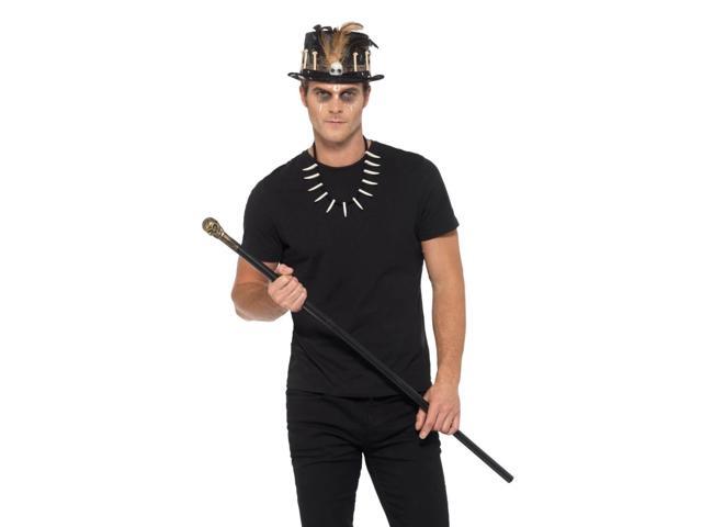 40' Black and White Voodoo Kit with Feather Unisex Adult Halloween Top Costume Accessory - One Size