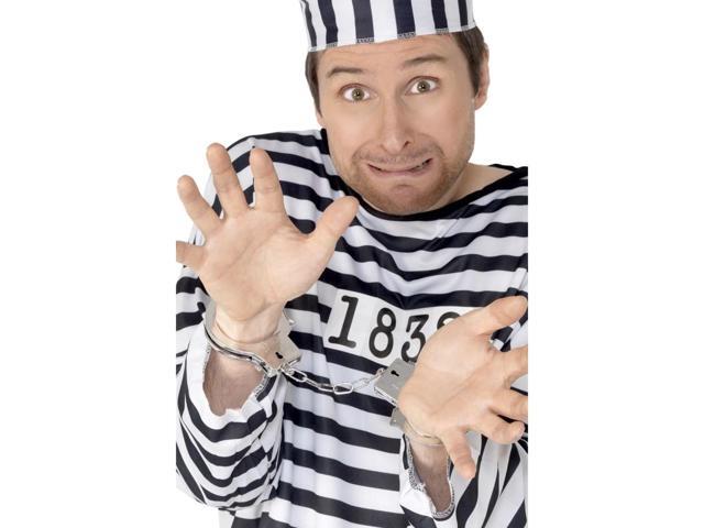 19' Silver Unisex Halloween Handcuffs Costume Accessory - One Size