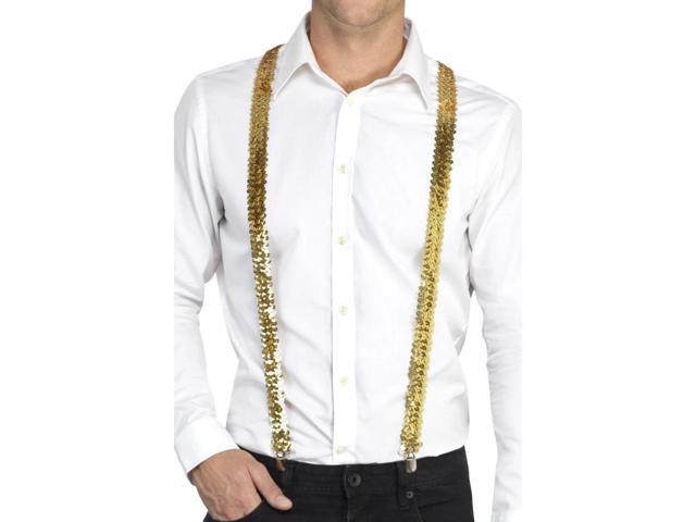 13' Gold Sequin Unisex Adult Halloween Braces Costume Accessory - One Size