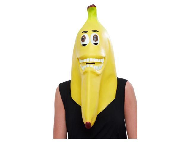 60' Yellow and White Banana Men Adult Halloween Mask Costume Accessory - One Size