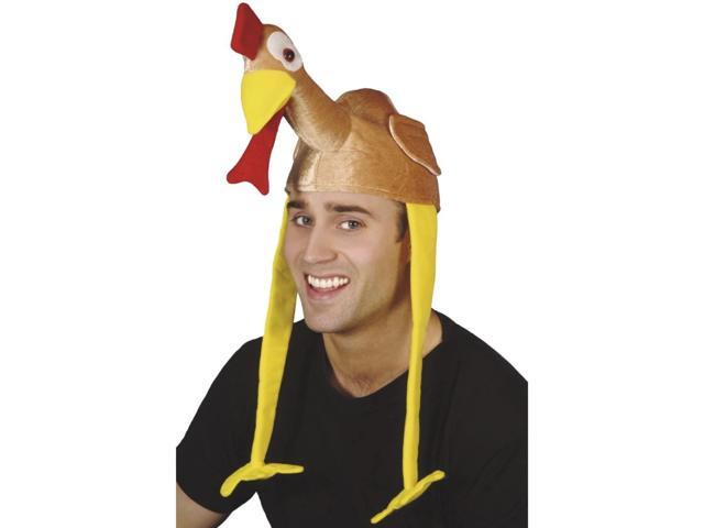 67' Brown and Yellow Gobbler Bonnet Turkey Unisex Adult Halloween Hat Costume Accessory - One Size