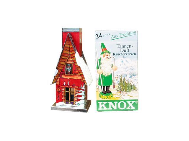 135' Red Orange and White Home Collectible Knox Metal Incense House with Incense - Red Only
