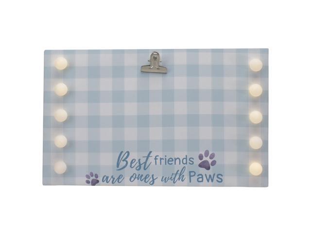 LED Lighted 'Best Friends with Paws' Canvas with Photo Clip 1025'