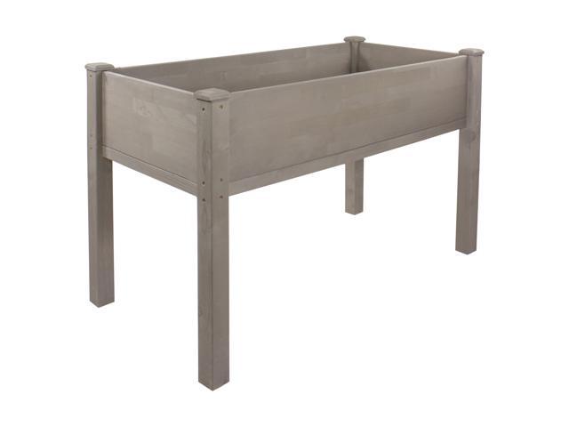 4ft Brown Wood Raised Garden Bed Planter Box with Liner