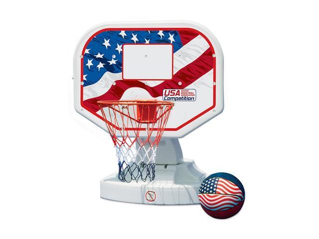 45' Red and Blue USA Poolside Competition Swimming Pool Basketball Game