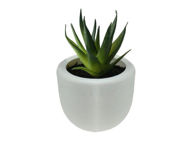 35' Mini Artificial Succulent Planter with White Pot Table Top Decoration
