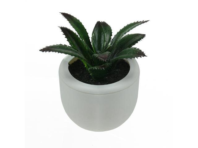 35' Mini Faux Succulent Planter with White Pot Table Top Decoration