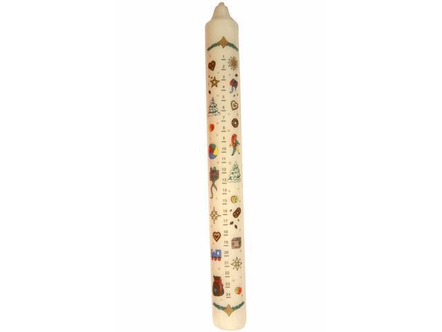 German Advent Candle - White - 12'H x 125'W x 125'D