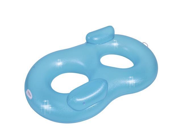 74' Blue Mosaic Inflatable Duo Water lounger