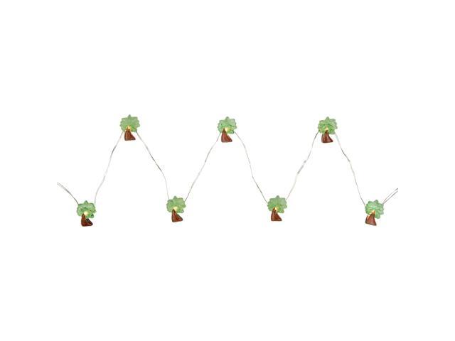 10-Count LED Green and Brown Palm Tree Fairy Lights - Warm White