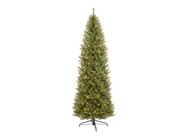 Puleo International 6.5 ft. Pre-lit Fraser Fir Pencil Artificial Christmas Tree with 250 UL listed Clear Lights