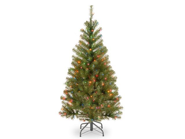 4 ft Pre-Lit Aspen Spruce Artificial Christmas Tree - Multi-Color Lights