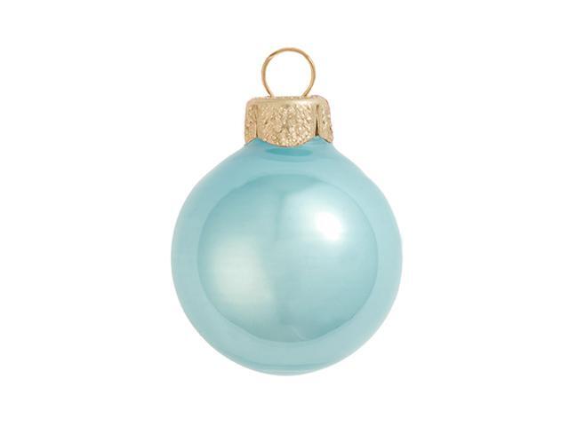 2ct Baby Blue Pearl Glass Christmas Ball Ornaments 6' (150mm)