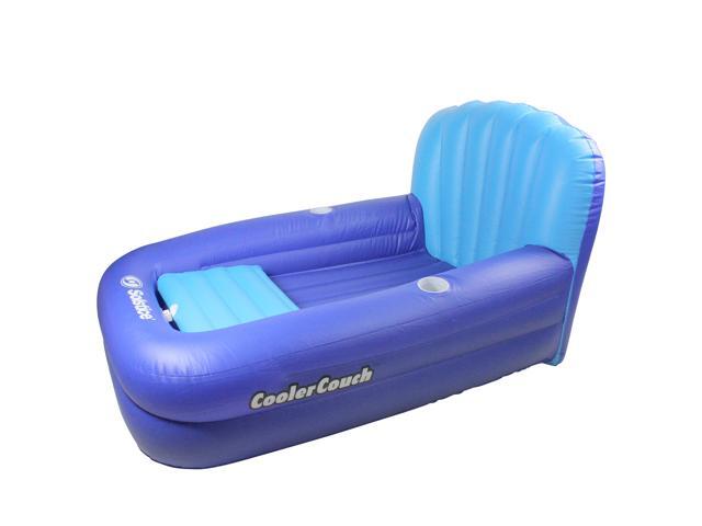 54-Inch Inflatable Blue Swimming Pool Lounger with Ice Cooler