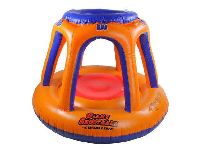 48' Orange and Blue Inflatable Giant Floating Shoot Ball Swimming Pool Game