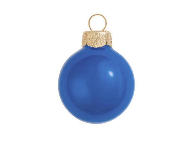 40ct Delft Blue Glass Pearl Christmas Ball Ornaments 15' (35mm)