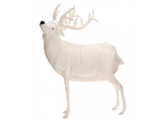 59' White Handcrafted Soft Plush Reindeer Stuffed Animal