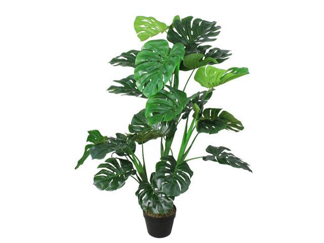 4' Green Artificial Monstera Potted Plant