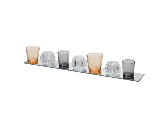 205' Lavender and Champagne Seven-Votive Rectangular Candle Plate