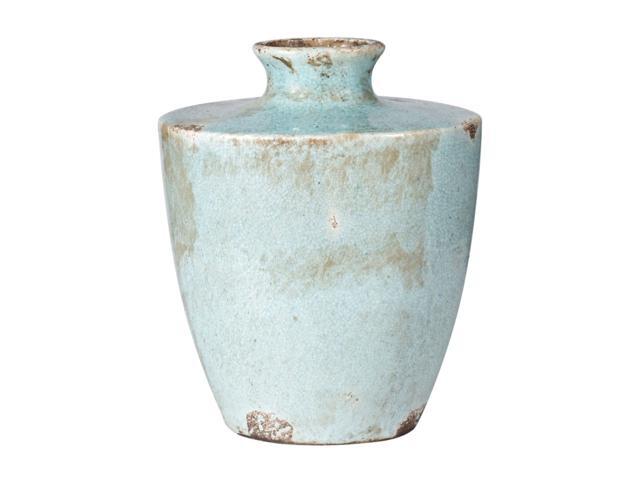 925' Pale Blue Distressed Finish Terracotta Vase