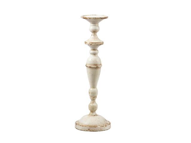 16' Cream White and Brown Cassia Candlestick Medium Holder