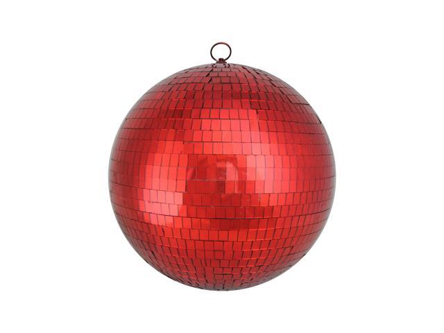 Mirrored Red Disco Glass Christmas Ball Ornament 12' (300mm)