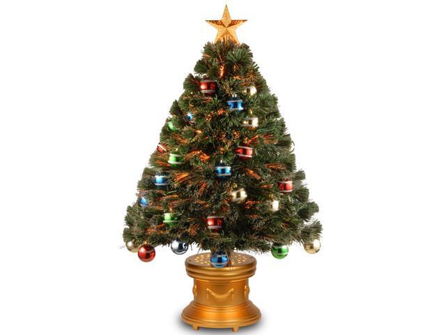 3' Pre-Lit Medium Fiber-Optic Artificial Fireworks Ornamented Christmas Tree - Multicolor LED Lights
